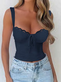 Dili Y2K Hot Babes Lace Slings T-Shirt Women's Clothing 2025 Autumn And Winter