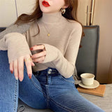 Maillard Wears A Thick Long-Sleeved Knitted Bottom Shirt For Women's Autumn And Winter New Half-High Collar With Thin Tops