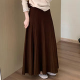 High-Rise Thin Cashmeat Plus Thick 100-Folded Skirts In The Autumn Of 2025 New Korean Version Of The Casual Lady Umbrella Skirt