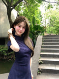 New Chinese Style Improved Temperament Cheongsam Dress 2025 Summer Girl Young Chinese Style Fork Dress