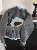 Korean High-End Zipper Knitted Jersey Autumn And Winter Lazy Leisure College Soft Sweater Jacket