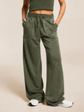 Hot Temperament Commuting Women's Retro Casual Broad Leg Trousers Mop Loose High-Waisted Trousers Wash Trousers