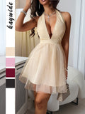 Dili Dress Hanging Neck Waist Princess Dress Dress Women's Dress 2025 Autumn And Winter