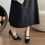 French Beauty Bow High Heels Women 2025 New Drill Fine Heel Single Shoe Tip Temperament With Skirt Women's Shoes