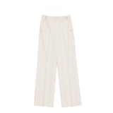 White Narrow Version Of Broad Leg Trousers With Wool Full Ributa Thick Old Money Wind High Waist Straight Trousers