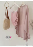 Purple Summer New Lazy Wind Thin Loose Long-Term Sunscreen Ice Knitted Coat Women's Outer Hoodie Shirt