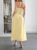 Dili Temperament Elegant Windy Deep V-Low Dress Dress Women's Dress 2025 Spring And Summer