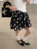 French Retro Black Floral Short Skirt 2026 Summer New High-Waist A-Word Tight Cake Skirt Small Half Skirt