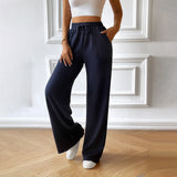 Dili Women's Clothing 2025 Autumn And Winter Loose Leisure Solid Broad-Legged Pants
