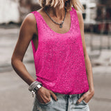 2025 New Summer Women's Fashion Sleek Design U Collar Vest Exquisite Niche Sleeveless Top