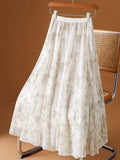 Two Sides Wear High-End Printed Dress Skirt Women's Spring And Summer 2025 New 100-Fold Skirt Mesh Dress