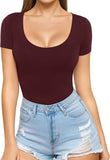 2025 Sexy Women's Low Round Collar Short-Sleeved T-Shirt T-Shirt