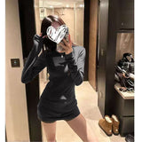 White Shoulder Velvet Long-Sleeved T-Shirt Girl Spring And Autumn Winter Korean Simple Repair Inside Plus Velvet Bottom Shirt Blouse Tide