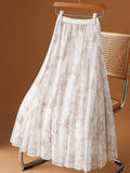 Two Sides Wear High-End Printed Dress Skirt Women's Spring And Summer 2025 New 100-Fold Skirt Mesh Dress