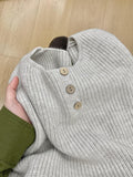 Simple Round Collar Knitted Vest Women 2025 Spring And Autumn New Temperament Can Be Folded Through The Shoulder Sweater Vest Outside