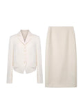Fashion White Suit Suit Female New Light Luxury High-End Temperament Short Top Dress