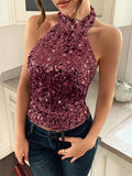 Dili Elegant Temperament Hanging Neck Sling Sling Vest Women's Clothing 2025 Spring And Summer