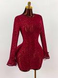 New Crashing INS Round-Neck Temperament Horn Sleeves To Show Off The Back Of The Waist And Hip Skirt Dress