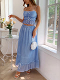 Dilu Vacation Leisure Seaside Atmosphere Feel Stylish Two-Piece Suit Woman 2025 Summer Small Sling Half Dress