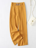 2025 New Solid Color Micro-Slung High Waist Lanky Trousers Slacks Wide Leg Pants Trousers Women