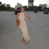 2025 Temperamental Fashion Sleeveless Tidal Dress Knitted Dress Beach Dress