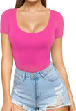 2025 Sexy Women's Low Round Collar Short-Sleeved T-Shirt T-Shirt