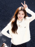Vintage Sweater Women's Spring And Autumn And Winter Loose Thin And Lazy Temperament Folded Through The Knitted Vest Outside