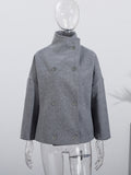 Exploding Fashion Temperament Elegant Buckle Collar Hair Jacket 2025 Women's Clothing Small Batch