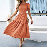 Dili Casual Holiday Windy Leaves Sleeves Waisted Women's Dress Women's Dress 2025 Spring And Summer