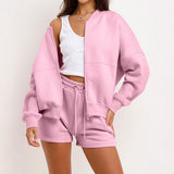 Dili Casual Wind Long-Sleeved Sweat Jacket Short Two-Piece Suit Women's 2025 Autumn And Winter