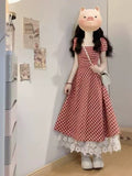 Red Check-In Dress Dress Women Wear 2026 New Summer Beautiful Dress Unique Beautiful Waist
