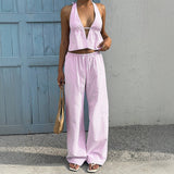 Dili Vacation Vacation Vest Leisure Long Pants Set Women's 2026 Summer