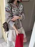Fair Island Jasmine Premium Sweater Coat Women's New Easier Vintage Clammed Klammed Knitted Jacket In Autumn