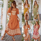 Dili 2025 Spring/Frives Cotton-Print Dresses French-Style Printed Dress Women's Dress