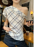 Lattice Bumpy Shoulder Dress Woman Summer 2026 New Hottie Design Sense Slimming T-Shirt