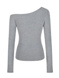 Sexy Strabiscuffed Long-Sleeved T-Shirt Girl Early Autumn New Hottie Design Slimming Niche Chic Top