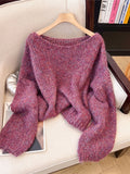 Special Counter Withdraws The Big-Name Shearing Women's Color Sweater Women's Autumn And Winter New Loose Soft Glutinous Temperament Top