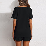 Spring And Summer Lady Home Clothes Pajamas Set Knitted Clothes Shorts Two-Sleeve Shorts Two-Set