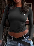 Dili Y2K Hot Girl Style Solid Long-Sleeved Vest T-Shirt Women's Clothing 2025 Autumn And Winter