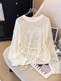 Special Counter Mall Withdraws The Big Brand Women's Hollow Knitted Shirt In The Summer New Medium And Long Outer Hoodie Tops