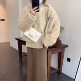 Lazy Half-High Collar White Sweater Women's Autumn And Winter 2025 New Thick Coat Inside The Bottom Of The Knitted Shirt Top