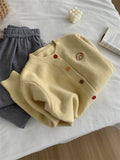 Gentle Retro Age-Retro Puppy Embroidered Color Buckle Round Collar Knitted Cardigan Woman 2025 Autumn Small Sweater Coat