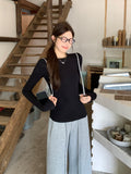 Korean Oat Collar 2026 Autumn New Long-Sleeved T-Shirt Inside The Bottom Shirt To Repair The Lazy Temperament Of The Woman