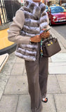 Coat Temperament Warm Long-Sleeved Fur Spliced With Woolly Coat Women's New Environmentally Friendly Fur