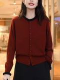 Grey Sweater Coat Lady Autumn Lazy High-Grade Feeling To Reduce The Age Of Thin Wood Ear Knitted Shirt Top