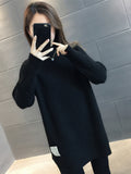 Mid-Long Sweater Woman 2025 New Autumn And Winter Dress Cover The Ass With A Loose Small Man's Bottom Shirt