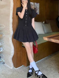 College Style White Shirt Dress Women's Dress 2026 New Summer Small 100-Fold Skirt Dress Set