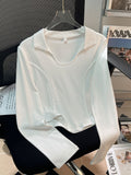 Fish Bone Top Female Senior Sense Of The Hottie With A Small Design Short Long-Sleeved T-Shirt Early Autumn
