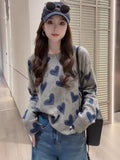 Korean Atmosphere Relaxed Love Letter Knitted Shirt Women Early Autumn Lazy Fashion Age-Reed Sweater