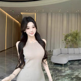 Pure Babes Temperament Sleeveless Vest Dress Women's Summer Design Feel Waist Show Body Open Fork And Hip Dress